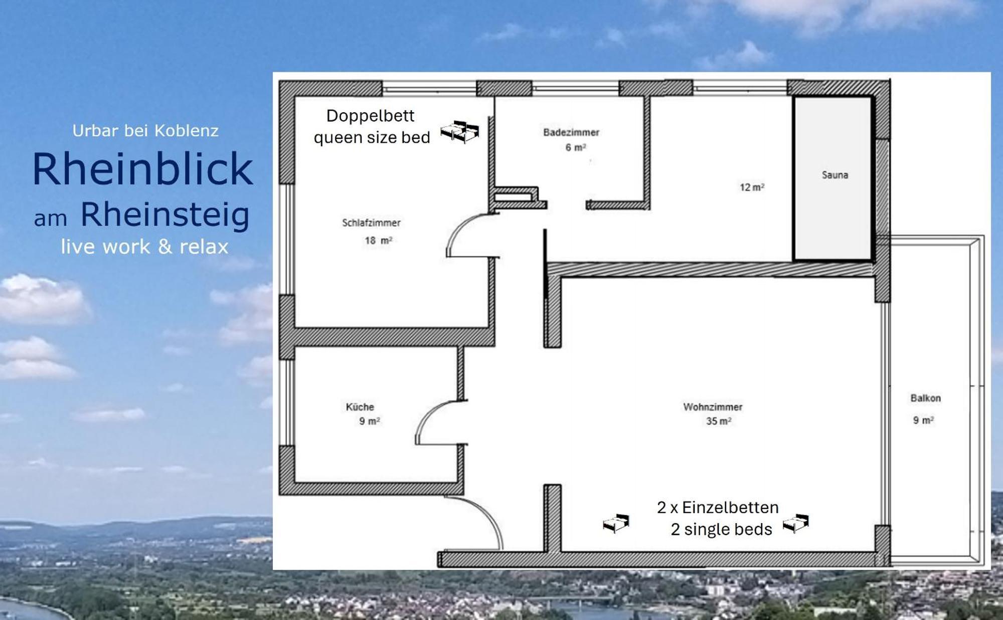 Rheinblick Am Rheinsteig Zur Festung Ehrenbreitstein Mit Balkon Und Sauna Urbar  Ngoại thất bức ảnh